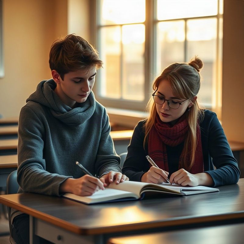Ученик и преподаватель Kochkorsys обсуждают учебные материалы